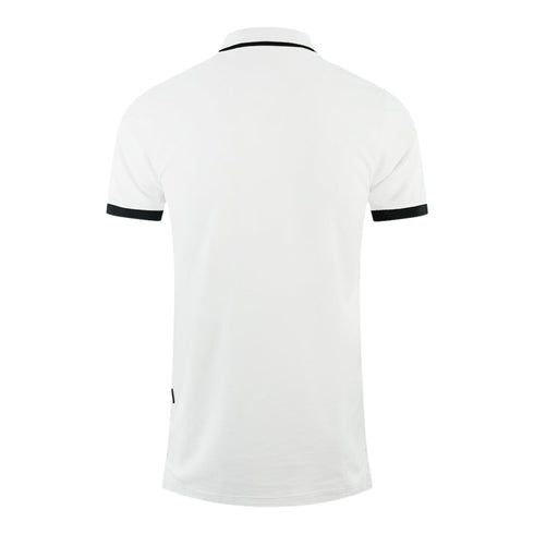 Aquascutum Branded Shoulder Tipped White Polo Shirt P00323 01